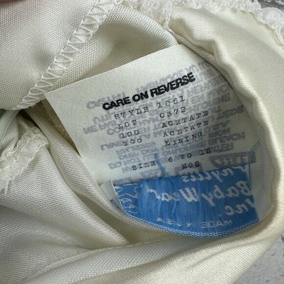 Phyllis Babywear Satin Christening Set Sz 0-3 Mos 3 Pieces Dress Hat Bib - Picture 6 of 6